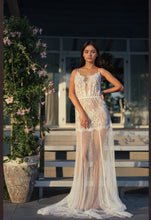 Load image into Gallery viewer, Ethereal Lace Sheer Long Robe with Flowing Train – Elegant Bridal Boudoir Gown
