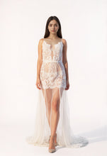 Load image into Gallery viewer, Ethereal Lace Sheer Long Robe with Flowing Train – Elegant Bridal Boudoir Gown
