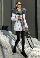 Load image into Gallery viewer, Genuine Silver Fox Fur Trim Rabbit Fur Insulated Parka
