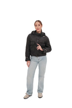 Load image into Gallery viewer, Studded Light Demi-Season Hooded Cropped Jacket in Black
