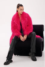 Load image into Gallery viewer, Faux Ostrich Effect Fur Coat
