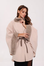 Load image into Gallery viewer, Genuine Mink Fur Double Face Wool Poncho
