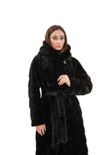 Load image into Gallery viewer, Faux Mink Effect Fur Hooded Coat
