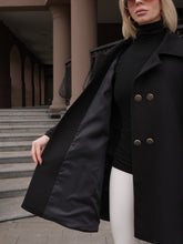 Load image into Gallery viewer, Paris Cashmere Bland Cape Coat in Black
