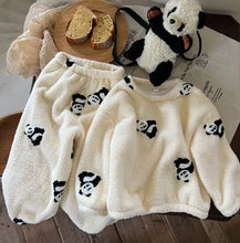 Load image into Gallery viewer, White Winter Girls Flannel Pajama Set - # BAAA81810012
