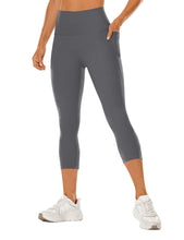 Load image into Gallery viewer, High-waisted cropped yoga pants with pockets

