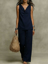 Load image into Gallery viewer, Women's Slash-Neck Sleeveless Tank Top &amp; Casual Pants Set
