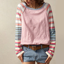 Load image into Gallery viewer, Women's Striped Long Sleeve Top Round Neck Pullover
