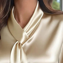 Load image into Gallery viewer, Women's Ribbon Detail Blouse, Lightweight Business Casual Shirt
