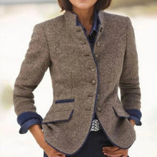 Load image into Gallery viewer, Women’s Color-Block Woolen Jacket – Multi-Button Casual Elegant Coat
