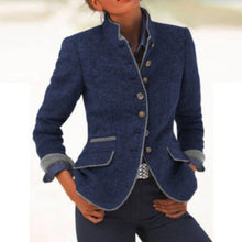 Load image into Gallery viewer, Women’s Color-Block Woolen Jacket – Multi-Button Casual Elegant Coat
