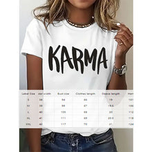 Load image into Gallery viewer, Short Sleeve Round Neck T-Shirt With 'KARMA' Print
