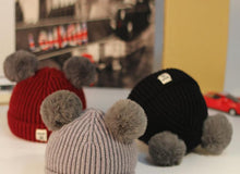 Load image into Gallery viewer, Modern Trend New Baby Beanies Hats Children Knitted Pompom Winter Autumn Cute Cap  Warm Girl Hat With Two Balls
