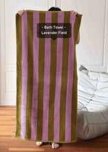 Load image into Gallery viewer, Ultra Soft Absorbent Retro Stripe Bath Towel - 100% Organic Premium Combed Cotton
