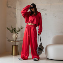 Load image into Gallery viewer, Satin Wide-Leg Two-Piece Set
