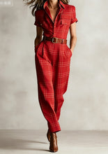 Load image into Gallery viewer, Notched Lapel Wide-leg Jumpsuit
