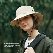 Load image into Gallery viewer, Wide-Brim UV Protection Nylon Sun Hat – Breathable Outdoor Hat for Women &amp; Men
