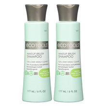 Load image into Gallery viewer, EcoTools Makeup Brush Shampoo – Gentle Plant-Based Cleaner for Makeup Brushes &amp; Sponges | 2 Pack, 6 oz Bottles | Vegan, Hypoallergenic, Eco-Friendly
