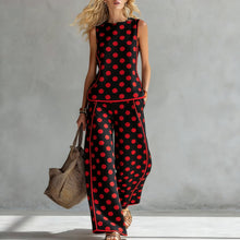 Load image into Gallery viewer, Women's Sleeveless Printed Tank Top &amp; Wide-Leg Pants Two-Piece Set

