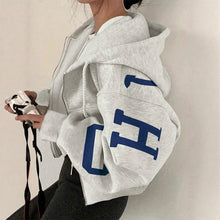 Load image into Gallery viewer, Women’s Zip-Up Printed Sweatshirt – Long Sleeve Casual Jacket
