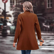 Load image into Gallery viewer, Women’s Winter Overcoat — Lapel Collar, Single-Breasted, Long Pea Coat
