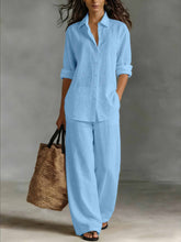 Load image into Gallery viewer, Women's Bohemian Top &amp; Pants Set – Resort Lounge Co-ord
