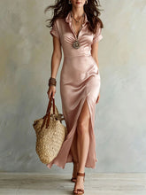 Load image into Gallery viewer, Women's High-Waist Slim-Fit Slit Maxi Dress
