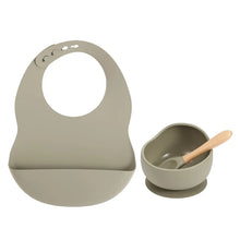 Load image into Gallery viewer, Colorful Silicone Feeding Set for Babies: Bib, Bowl, and Spoon
