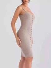 Load image into Gallery viewer, Stylish Ribbed Button-Front : Bodycon Dress
