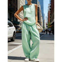 Load image into Gallery viewer, Women's Sleeveless Cardigan Top &amp; Pants Two-Piece Set

