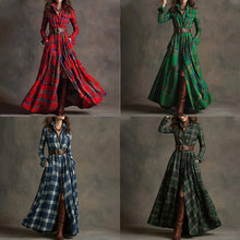Load image into Gallery viewer, Women's Printed Lapel Slim-Fit Dress – Elegant Commuter Style
