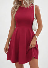 Load image into Gallery viewer, Off-the-Shoulder Sleeveless Fitted Waist Short Dress – A-Line Ruffle Hem
