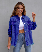 Load image into Gallery viewer, Fashion Ripped Shirt Jacket Female Autumn And Spring Casual Tops Womens Clothing
