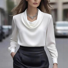 Load image into Gallery viewer, Women’s Elegant Boat Neck Long Sleeve Minimalist Top
