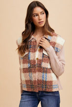 Load image into Gallery viewer, Women Brown Faux Fur Plaid Button-Up Jacket Soft Jacket For Girls Jacket With Closure
