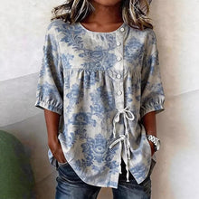Load image into Gallery viewer, Women's Floral 3D Print Pullover Top – Loose Fit Elegant Casual S to 3XL

