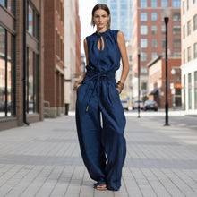 Load image into Gallery viewer, Women's Sleeveless High-Waist Wide-Leg Pleated Jumpsuit
