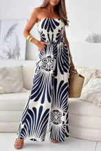 Load image into Gallery viewer, Printed Smocked : Tube Wide Leg Jumpsuit
