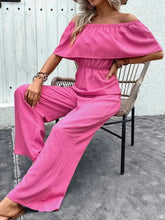 Load image into Gallery viewer, Perfee Off-Shoulder : Wide Leg Jumpsuit
