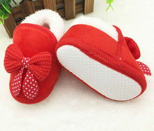 Load image into Gallery viewer, Winter Newborn Infant Baby Girls Boys Shoes Bow-knot Fur Ankle Length Autumn Warm Snow Boots 0-18M Babies
