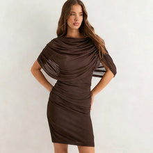 Load image into Gallery viewer, Women's Sleeveless Bodycon Midi Dress with Mesh Paneling – High Waist
