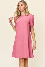 Load image into Gallery viewer, Double Take Full Size Texture Collared Neck Short Sleeve Dress Textured Dress For Women
