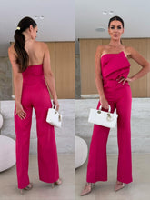 Load image into Gallery viewer, Candy-Colored Bodycon Halterneck Backless High-Waist Wide-Leg Jumpsuit
