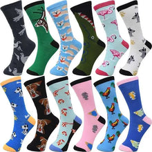 Load image into Gallery viewer, 30-Pairs Women&#39;s Fun Patterned Cotton-Blend Crew Socks Assorted Pairs
