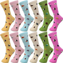 Load image into Gallery viewer, 30-Pairs Women&#39;s Fun Patterned Cotton-Blend Crew Socks Assorted Pairs
