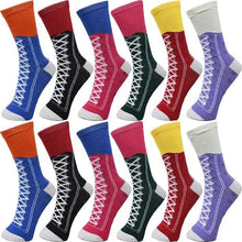 Load image into Gallery viewer, 30-Pairs Women&#39;s Fun Patterned Cotton-Blend Crew Socks Assorted Pairs
