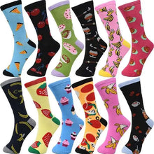 Load image into Gallery viewer, 30-Pairs Women&#39;s Fun Patterned Cotton-Blend Crew Socks Assorted Pairs
