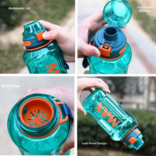 Load image into Gallery viewer, 1.2 Liter Large Capacity Sport Water Bottle with Rope Durable Portable Gym Fitness Outdoor Drinking Plastic Bottles Eco-Friendly Plastic Cup Men's high Temperature Resistant Large Capacity Outdoor Portable Water Bottle Sports Fitness Water Bottle
