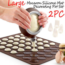 Load image into Gallery viewer, 1-2pc/set Large Macaroon Kit Silicone Mat Non-Stick Baking Mold Set 48 Capacity Pot Cake Decorating Supplies Macaron Silicone Mat Non-Stick Silicone Macaron Reusable Baking Mold Set
