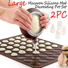 Load image into Gallery viewer, 1-2pc/set Large Macaroon Kit Silicone Mat Non-Stick Baking Mold Set 48 Capacity Pot Cake Decorating Supplies Macaron Silicone Mat Non-Stick Silicone Macaron Reusable Baking Mold Set
